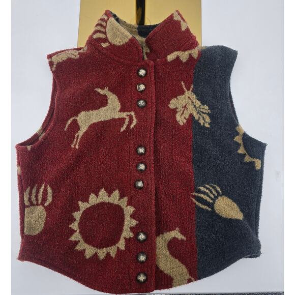 Vintage County Clothing Co Western Fleece Vest - Picture 1 of 6